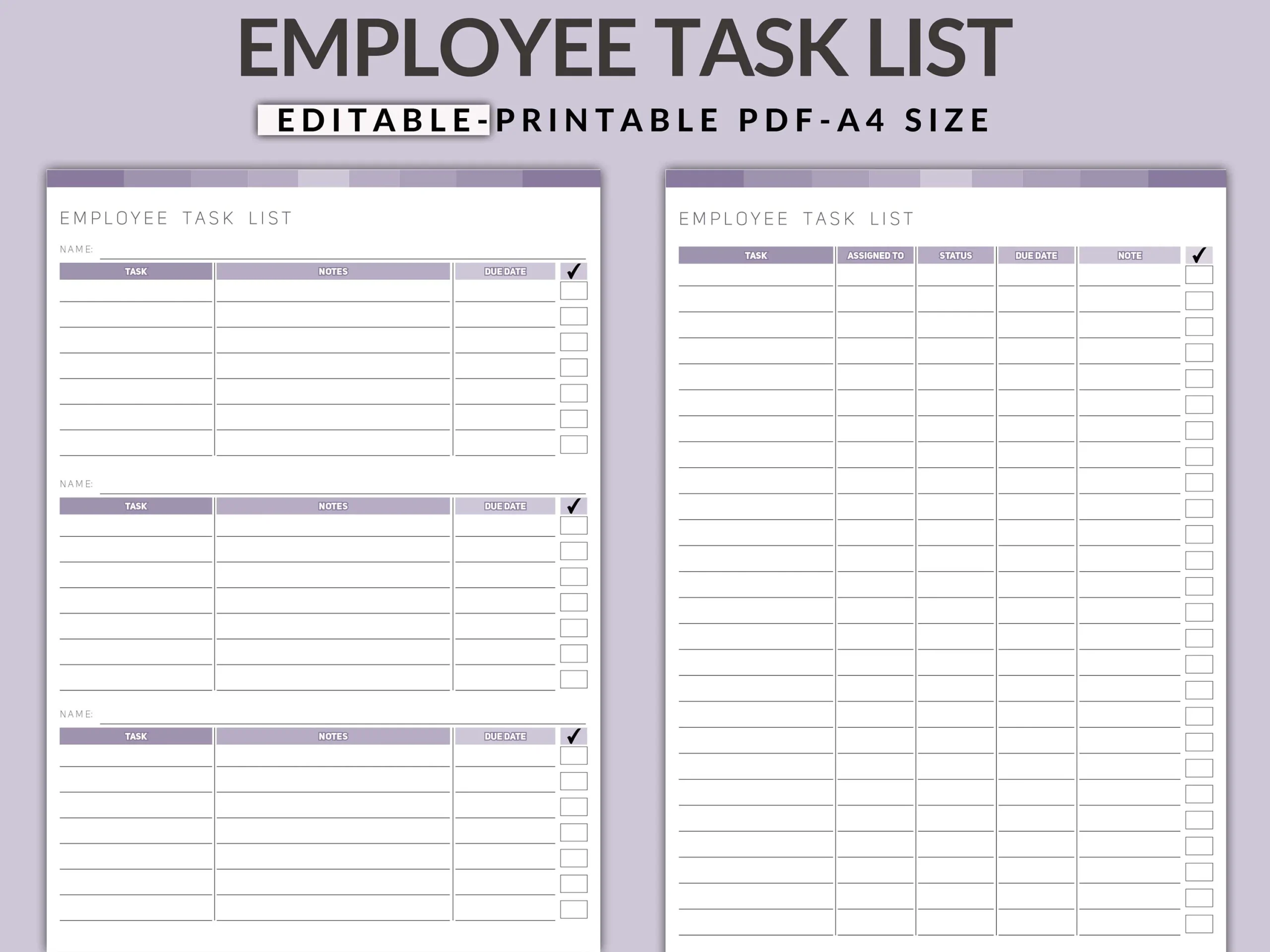 Employee Task List Printable Team Task Organizer editable PDF Etsy Employee Task List Printable Team Task Organizer editable PDF Etsy