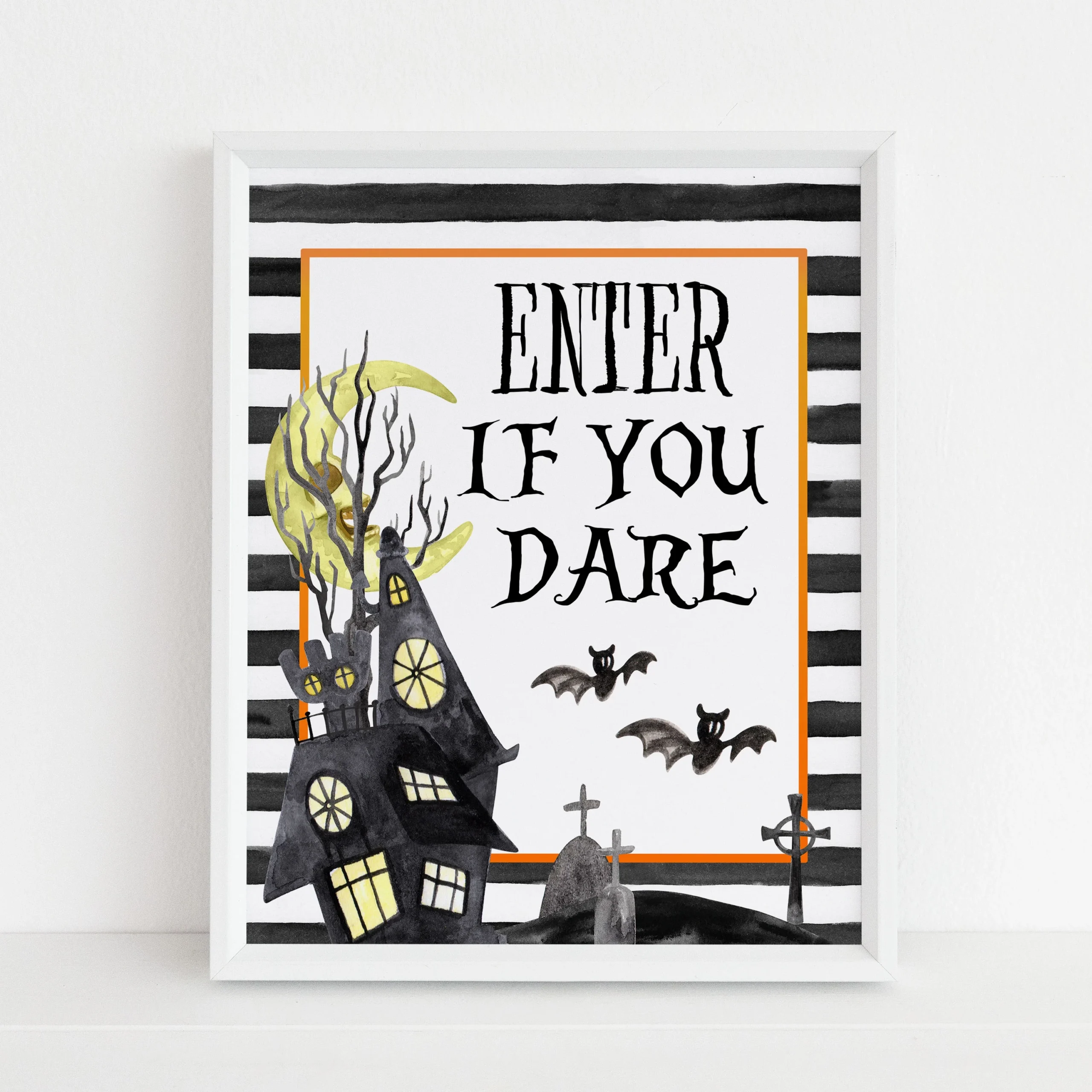 Enter If You Dare Table Sign Halloween Table Signs OhHappyPrintables