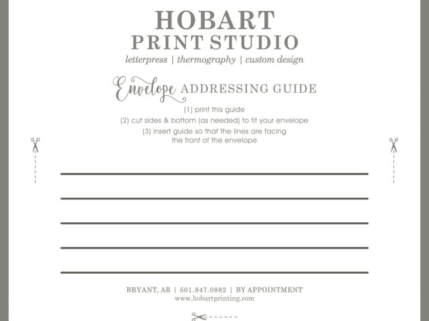 Envelope Addressing Etiquette HOBART PRINT STUDIO