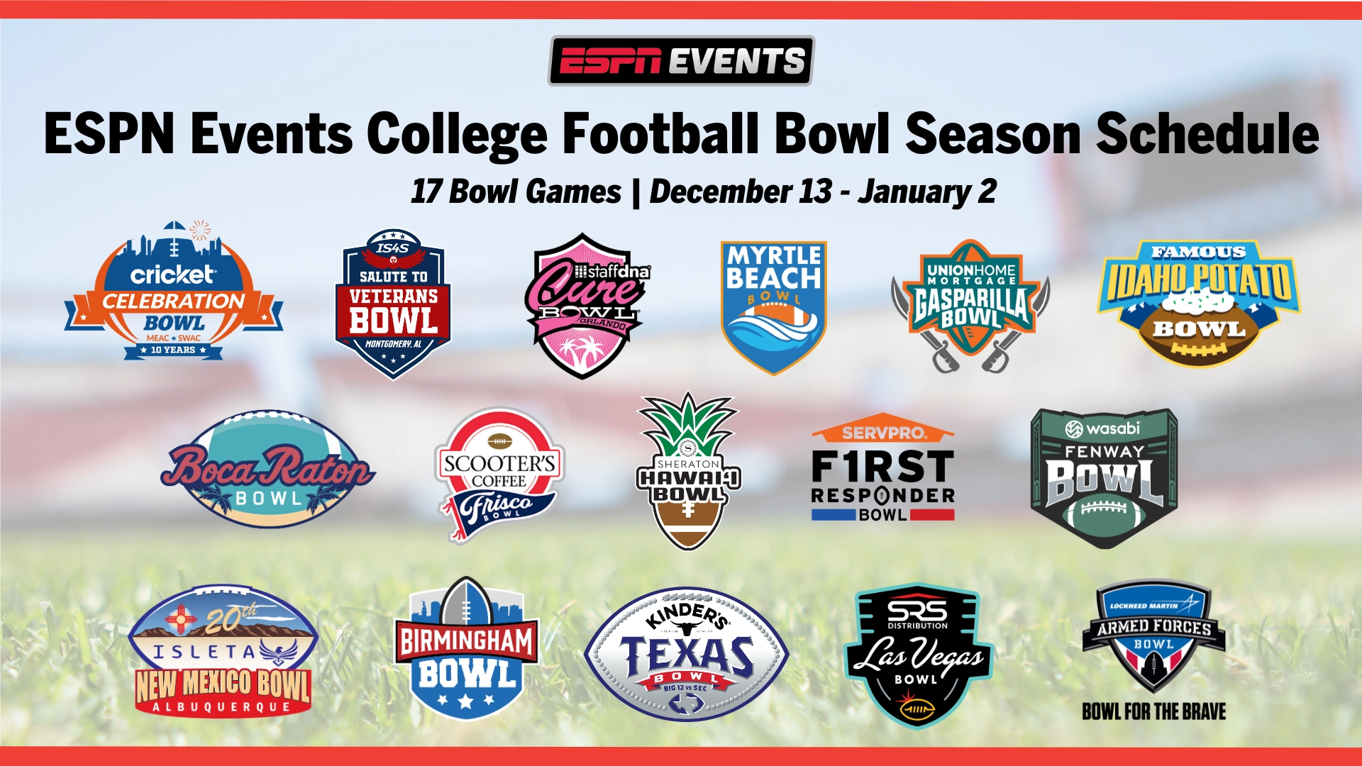 ESPN Events Announces 17 Game College Football Bowl Schedule For 2025 26 Season ESPN Press Room U S  ESPN Events Announces 17 Game College Football Bowl Schedule For 2025 26 Season ESPN Press Room U S
