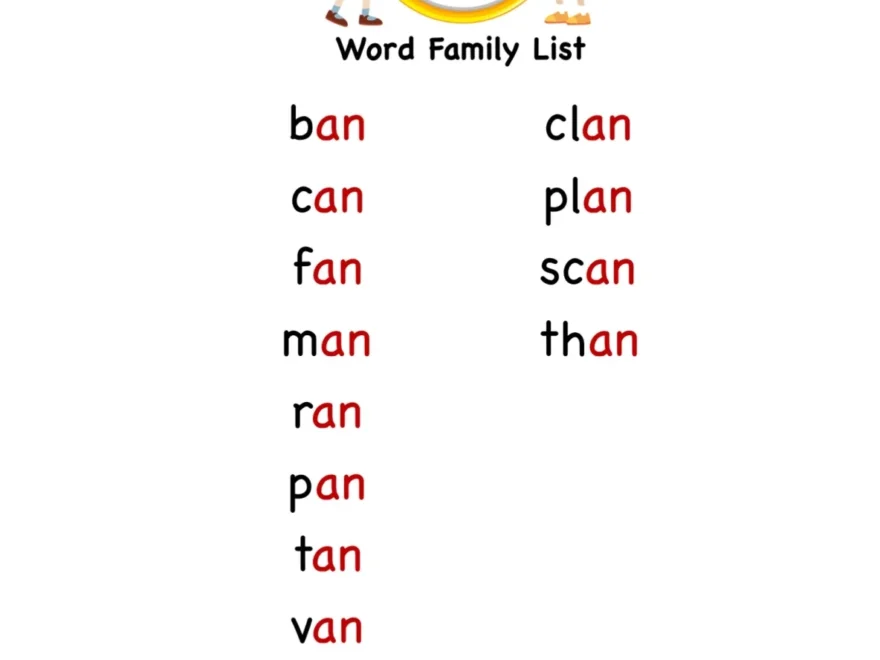 Explore And Learn Words From an Word Family With Word List Worksheet