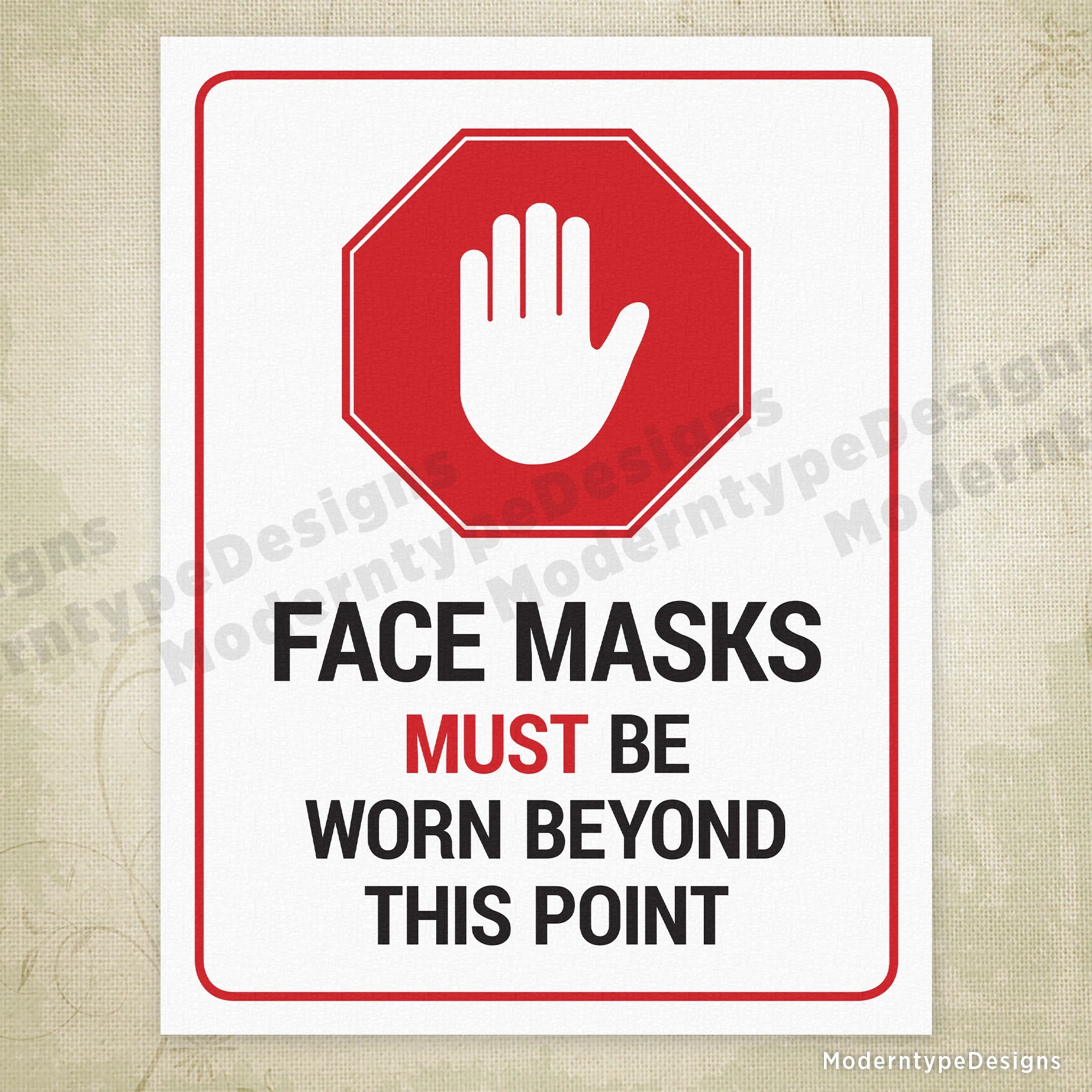 Face Masks Must Be Worn Beyond This Point Printable Sign Face Masks Must Be Worn Beyond This Point Printable Sign