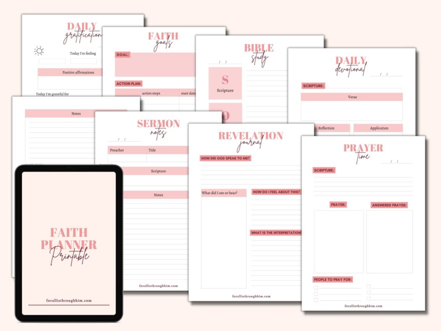 Faith Planner Printable For All Is Through Him