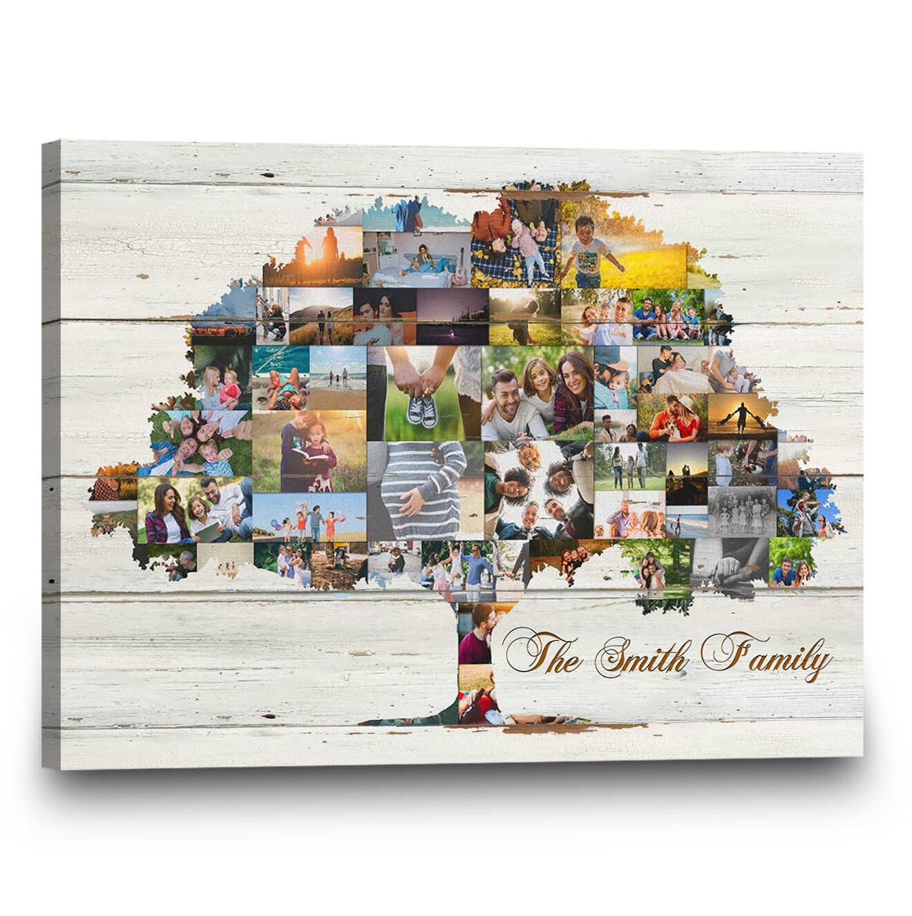 Family Tree Art Print Family Tree Collage Canvas Personalized Family Sign Photo Collage Gift Personalized Gifts