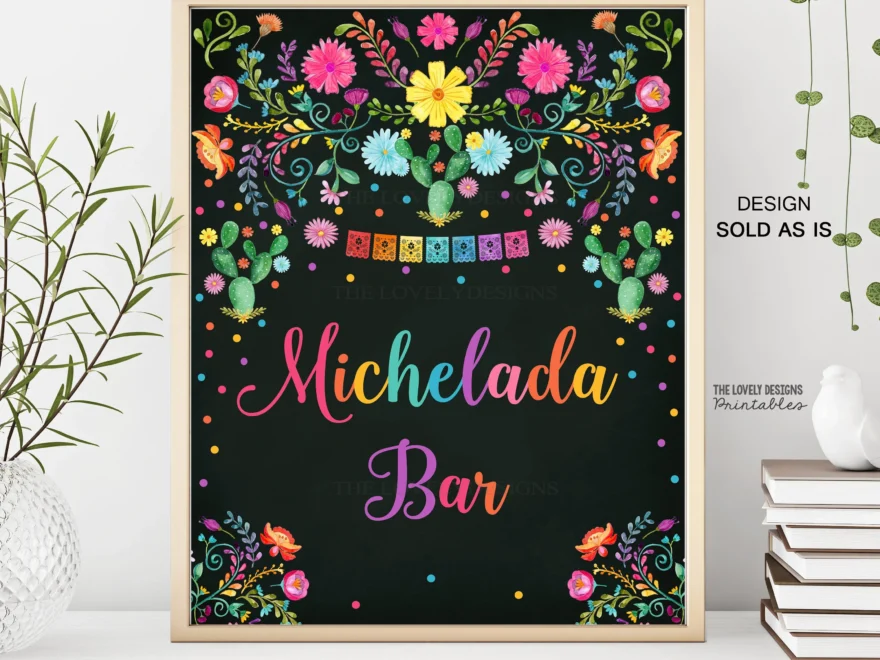Fiesta Michelada Bar Sign Fiesta Mexican Chalkboard Fiesta Cactus Fiesta Baby Shower Cerveza Bar Cinco De Mayo Printable INSTANT DOWNLOAD Etsy