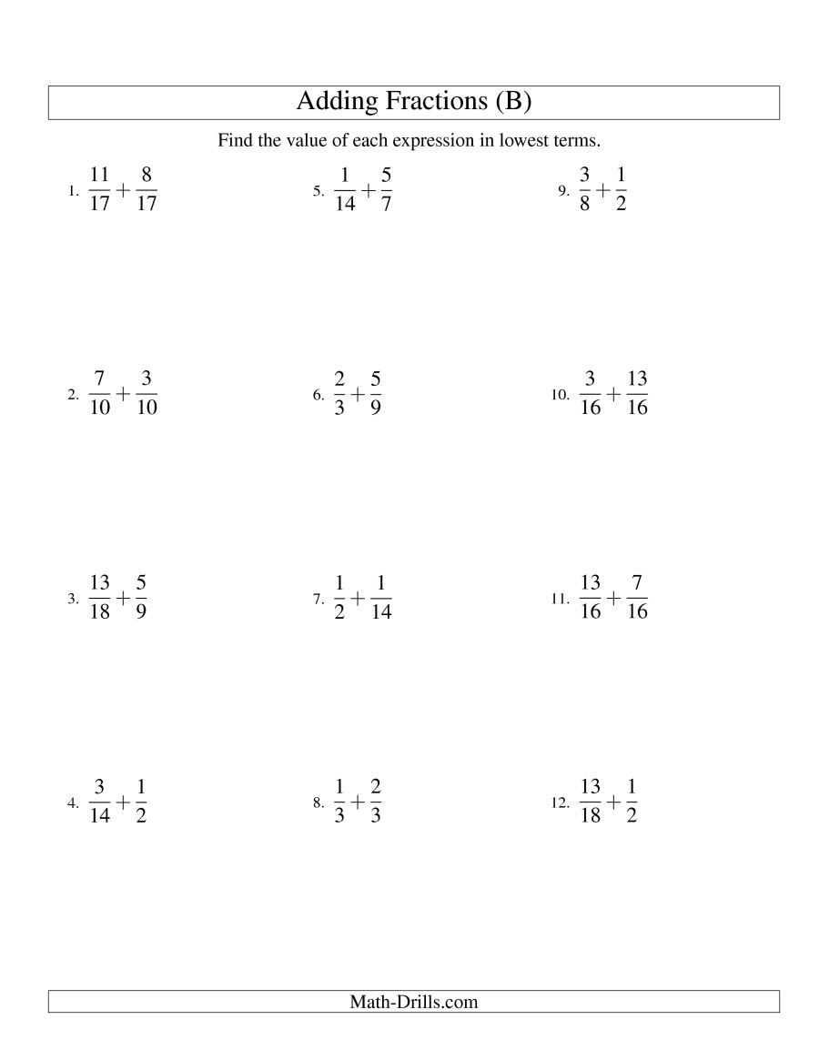 Common Denominator Quiz Printable Common Denominator Quiz Printable