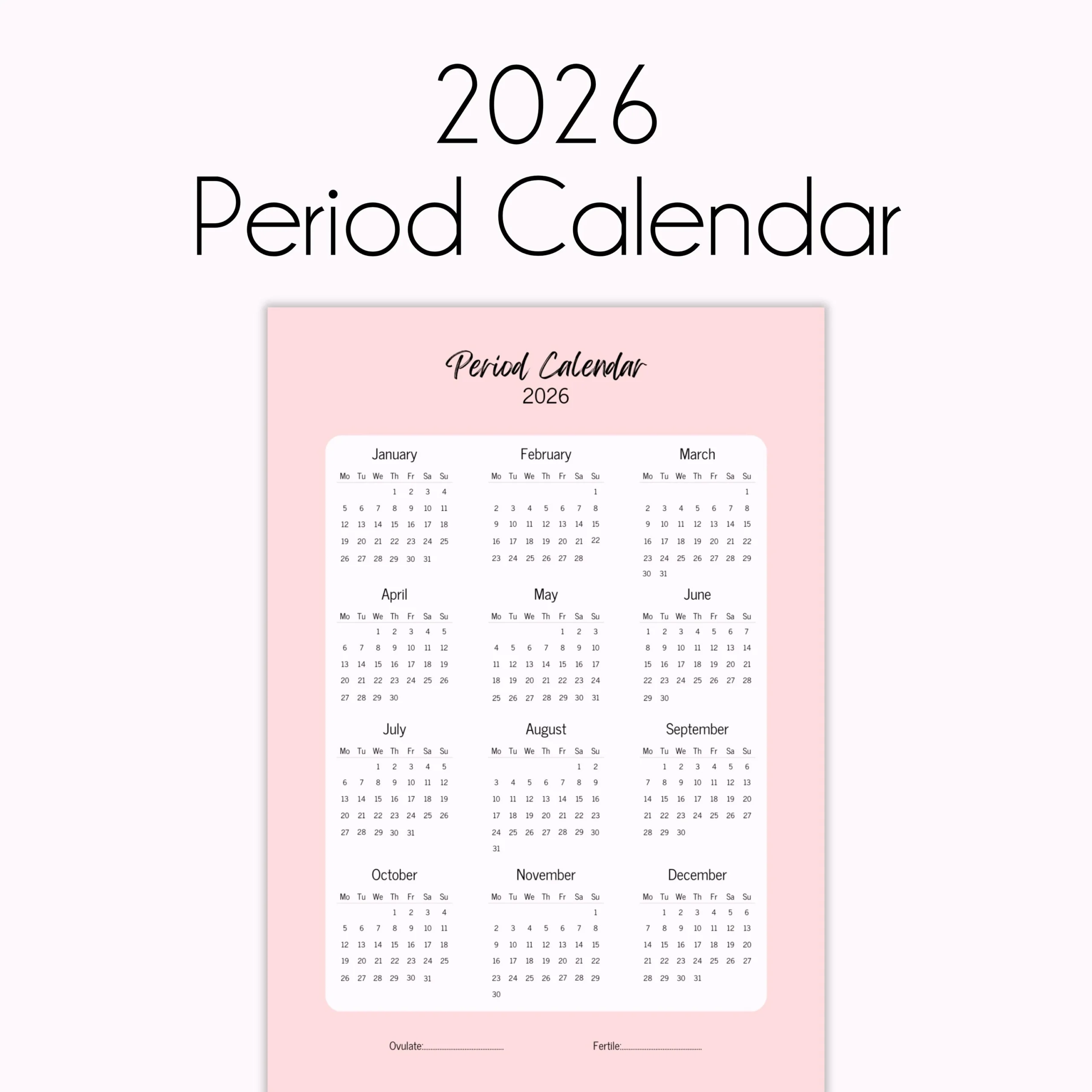 Floral Pink Period Tracker Period Journal Printable 2025 2026 Period Calendar Self Care Planner Symptom Tracker Ovulation Tracker Etsy Israel
