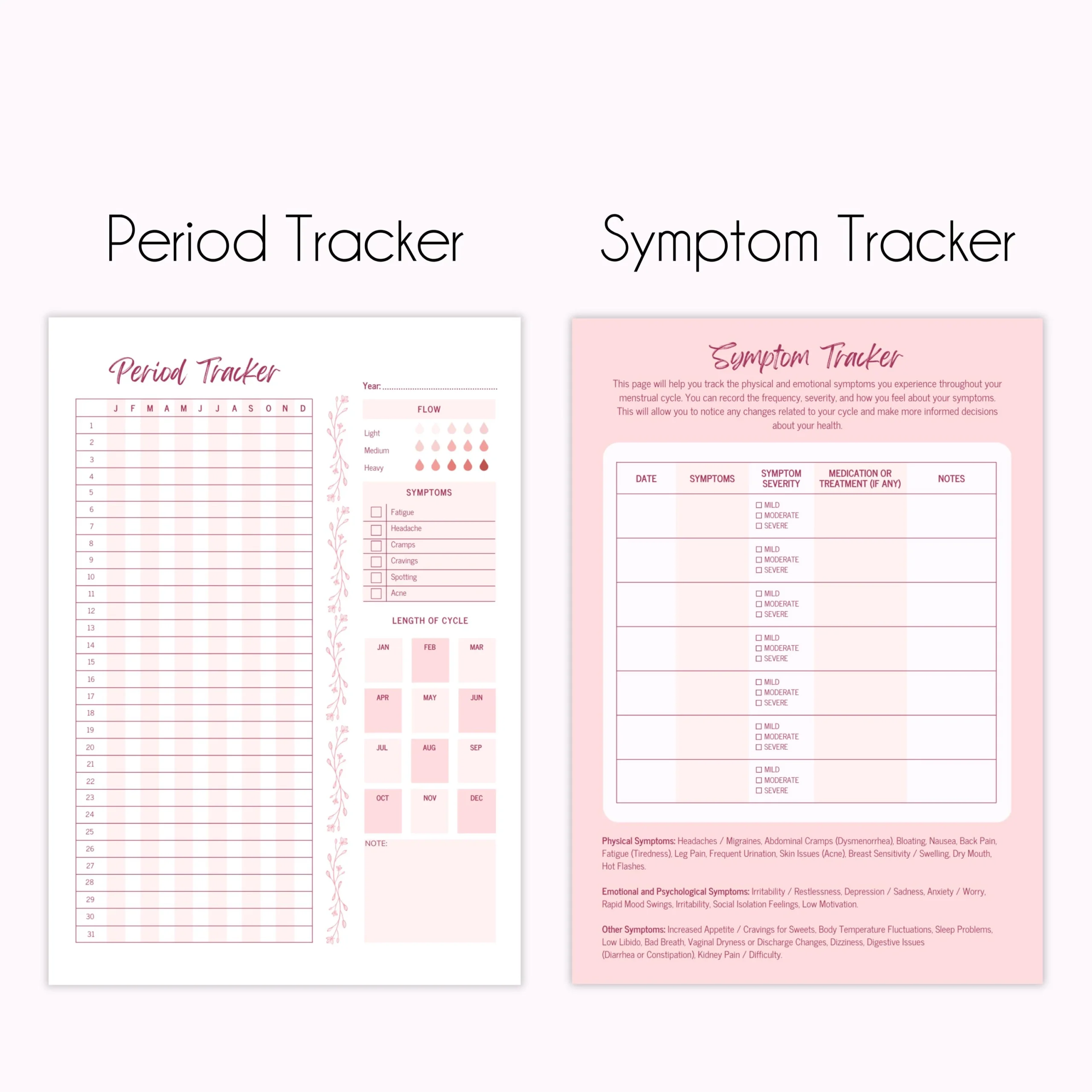 Printable 2026 Menstrual Chart