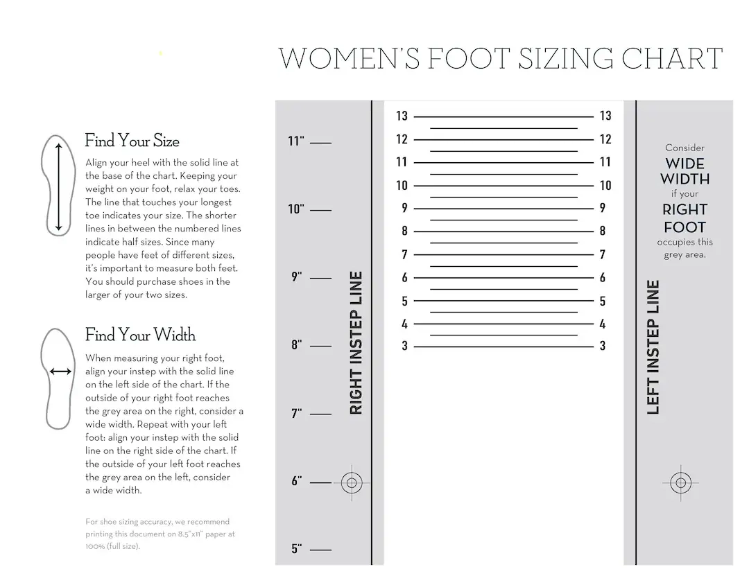 Foot Size Chart Women Men Kids Shoe Sizes digital Download Etsy Foot Size Chart Women Men Kids Shoe Sizes digital Download Etsy