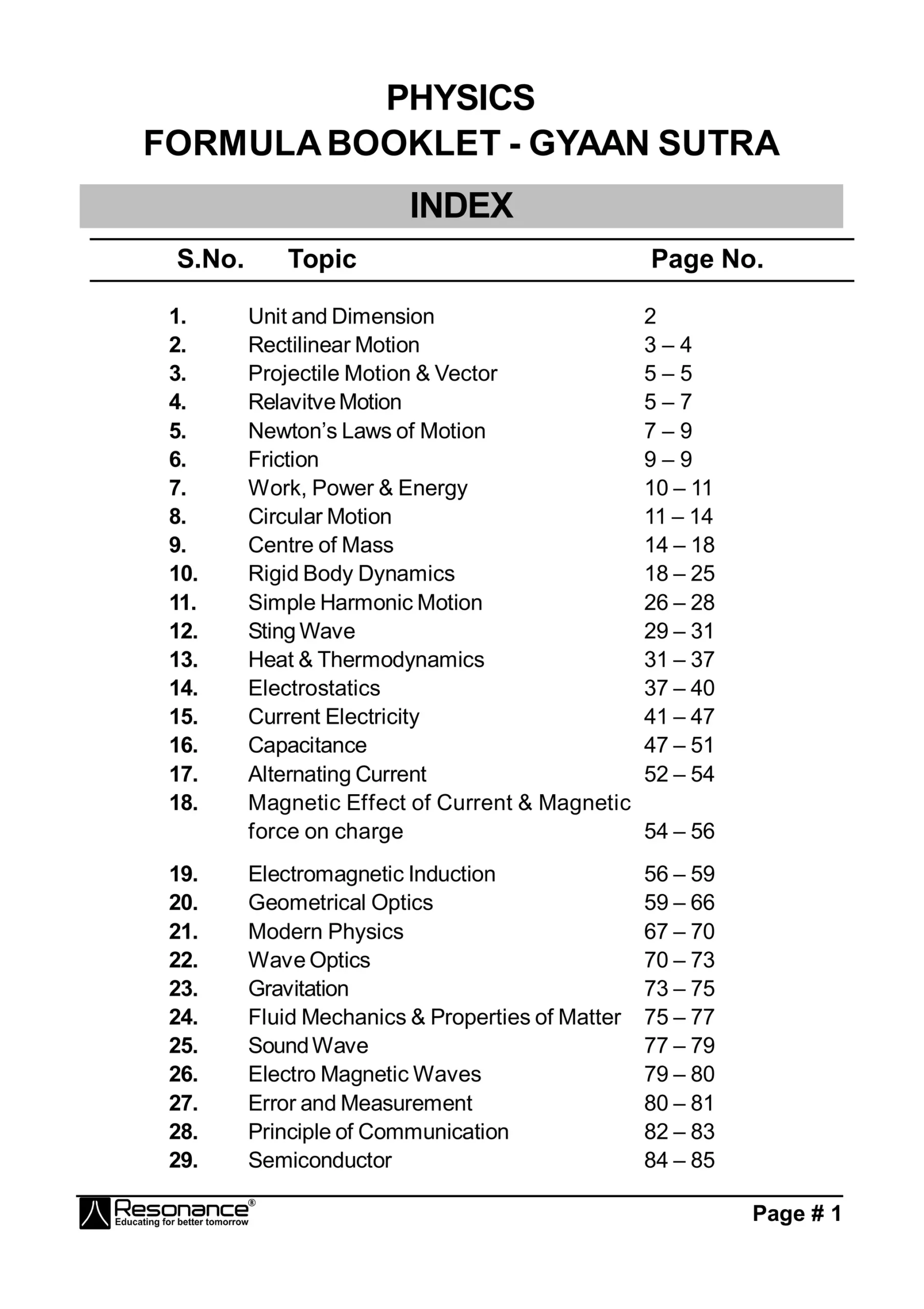 Formula Sheet pdf Formula Sheet pdf