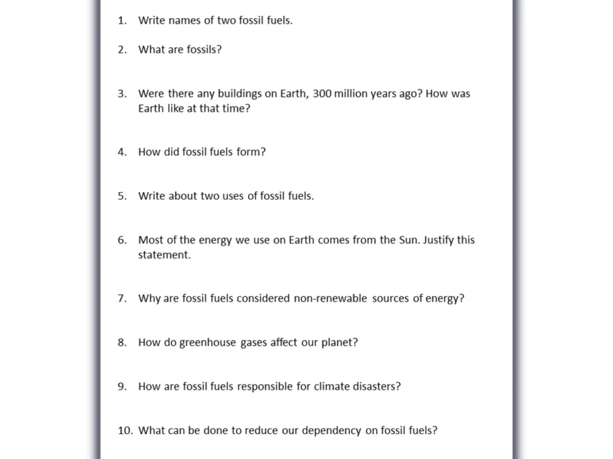 Fossil Fuels Reading Comprehension Passage And Questions Printable P PrintableBazaar