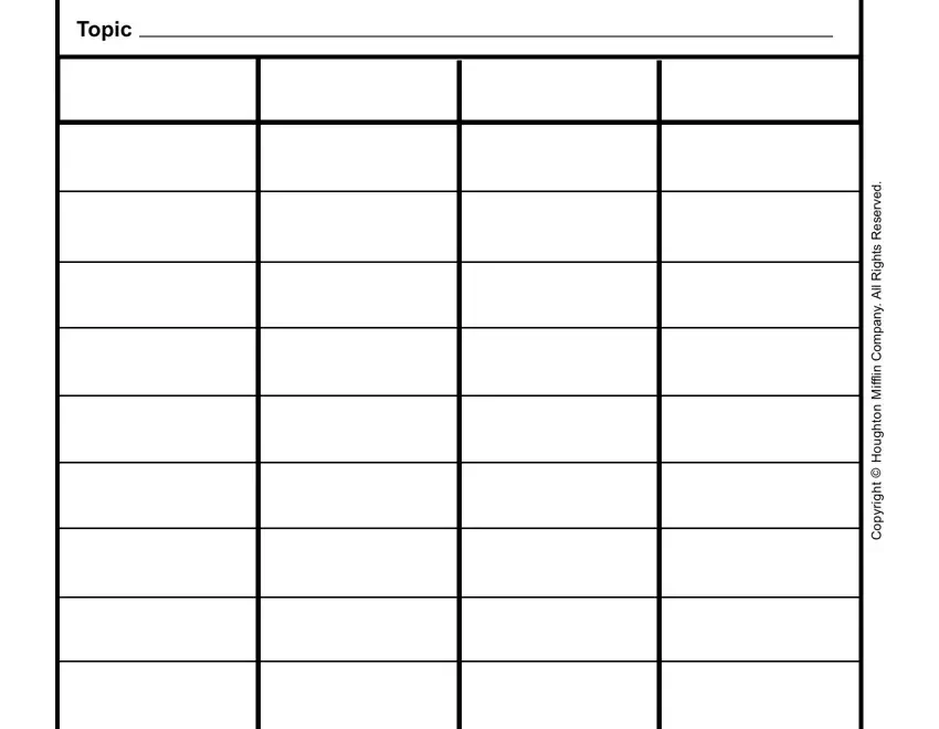 Four Column Chart Blank Fill Out Printable PDF Forms Online