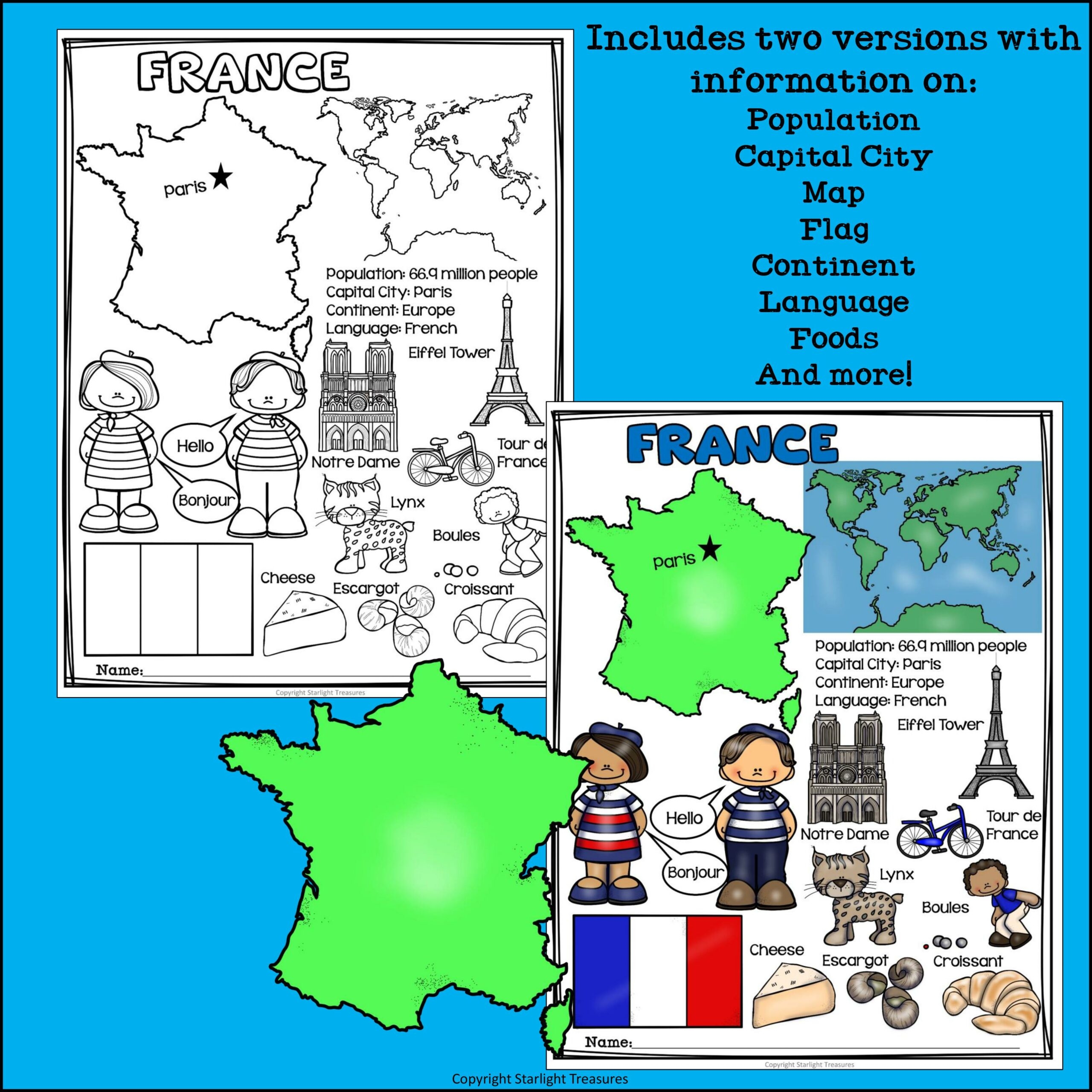 France Fact Sheet For Early Readers Made By Teachers France Fact Sheet For Early Readers Made By Teachers