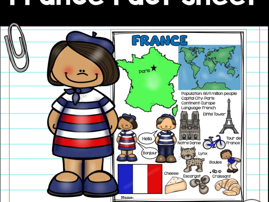 France Fact Sheet For Early Readers Made By Teachers