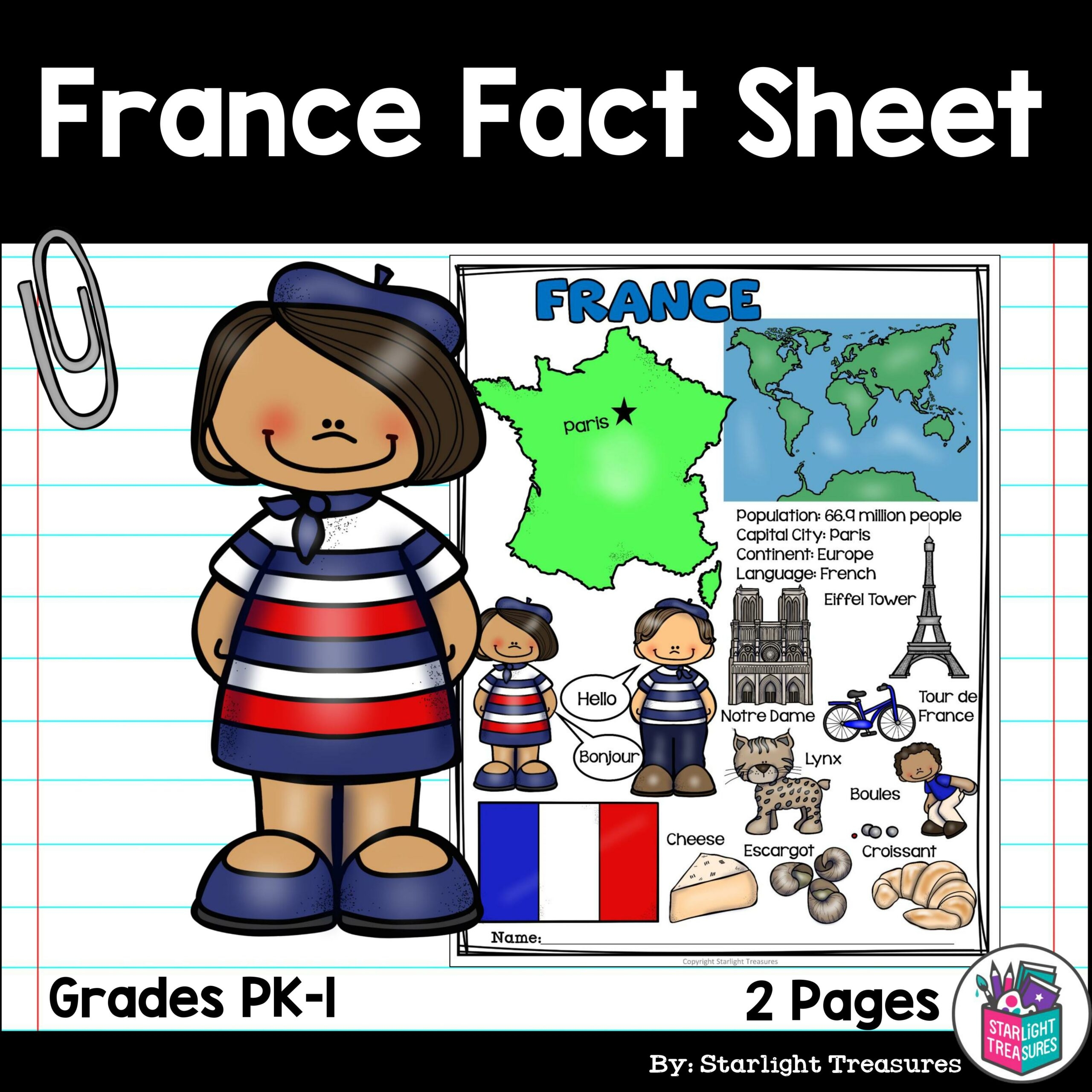 France Fact Sheet For Early Readers Made By Teachers France Fact Sheet For Early Readers Made By Teachers