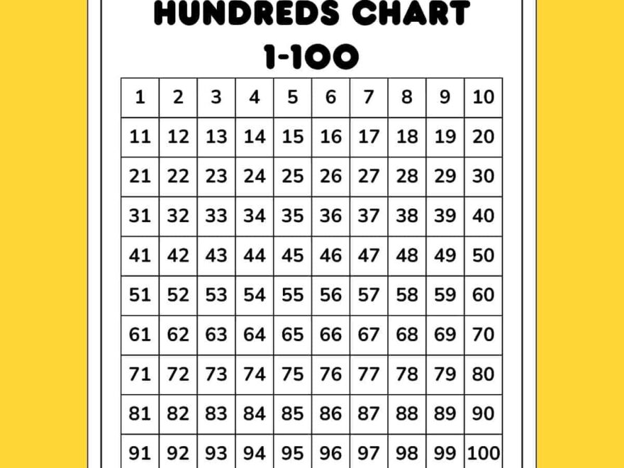 Free 1 100 Hundreds Chart To Print PDF