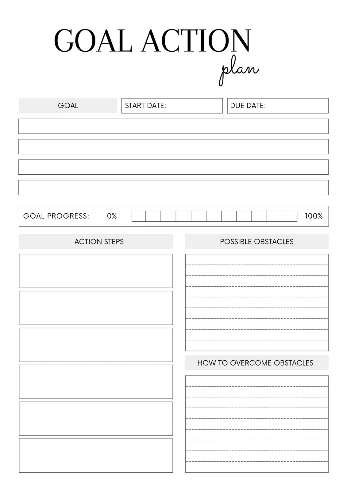 Free Cute Goal Planner Printable