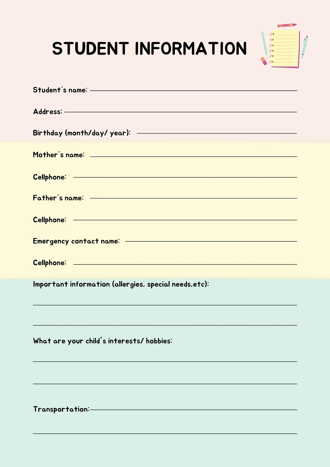 Free And Customizable Student Templates