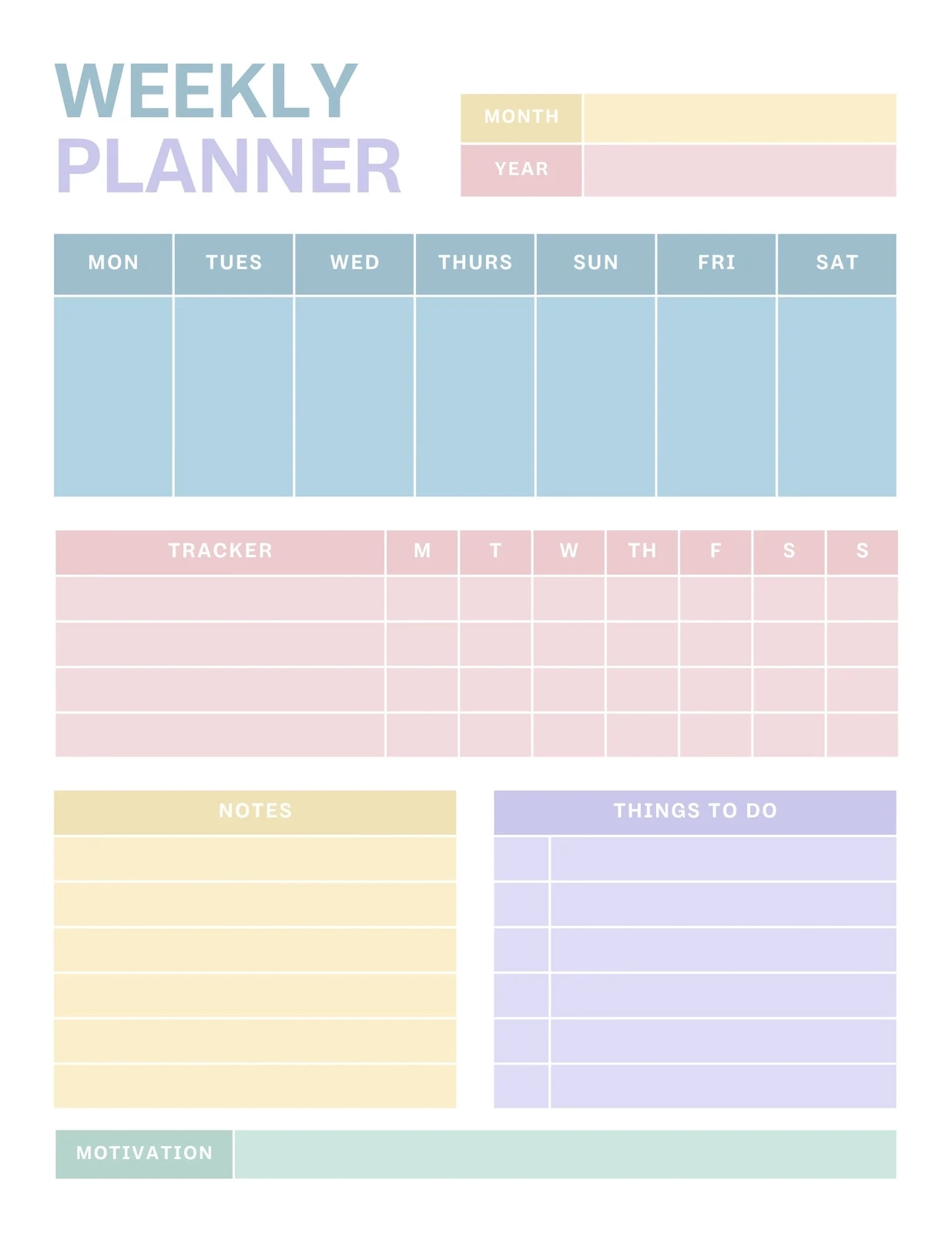 Free And Customizable Weekly Planner Templates Canva Free And Customizable Weekly Planner Templates Canva