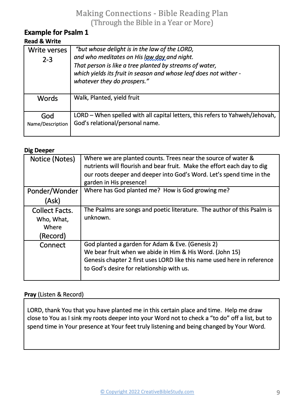 Beginner Printable Bible Study Guide