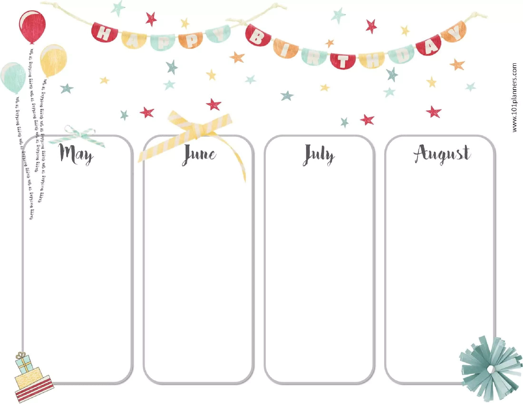 Birthday By Month List Printable Birthday By Month List Printable
