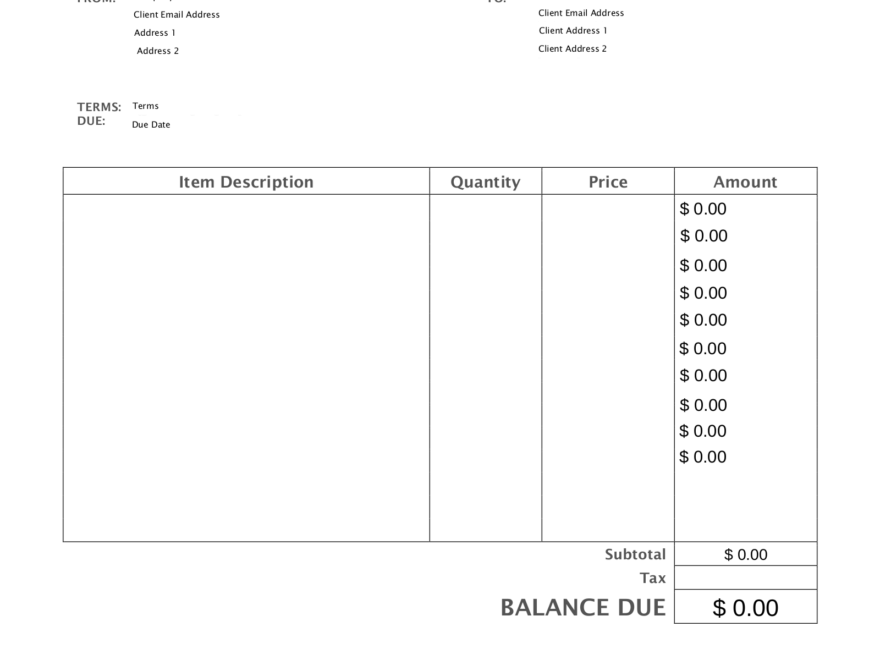 Free Blank Invoice Templates 30 PDF EForms