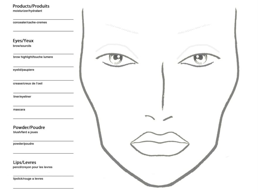 Free Blank MAC Makeup Chart