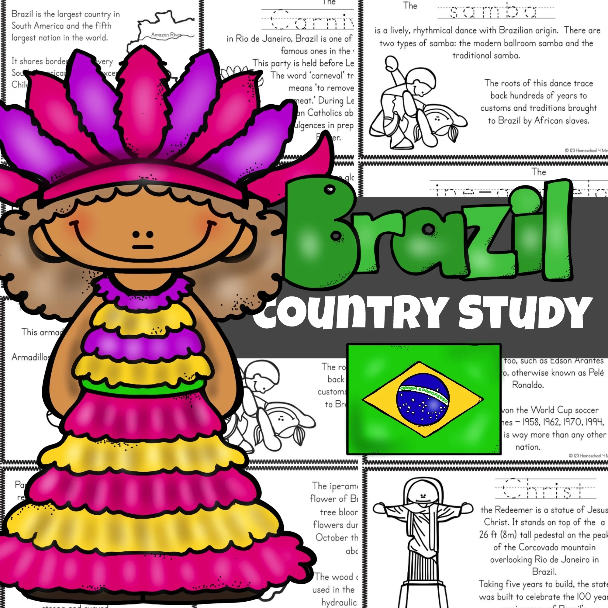 FREE Brazil For Kids Printable Reader Book Color Read Learn FREE Brazil For Kids Printable Reader Book Color Read Learn