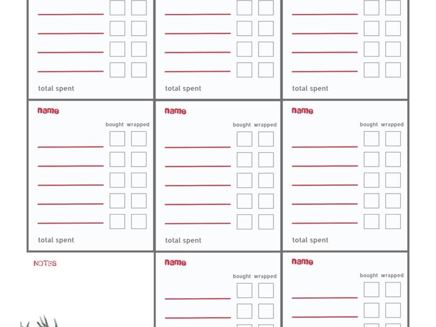 FREE CHRISTMAS PRINTABLE GIFT PLANNER