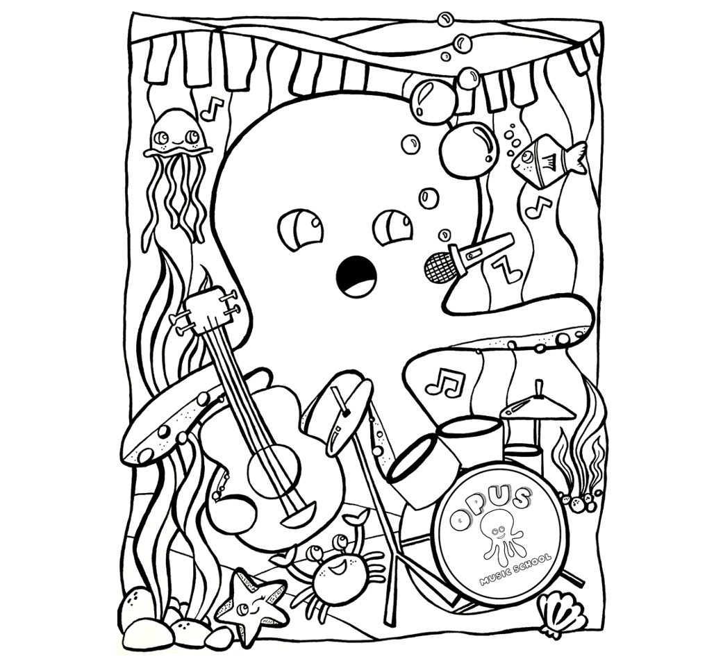 Free Coloring Page Opus Music School