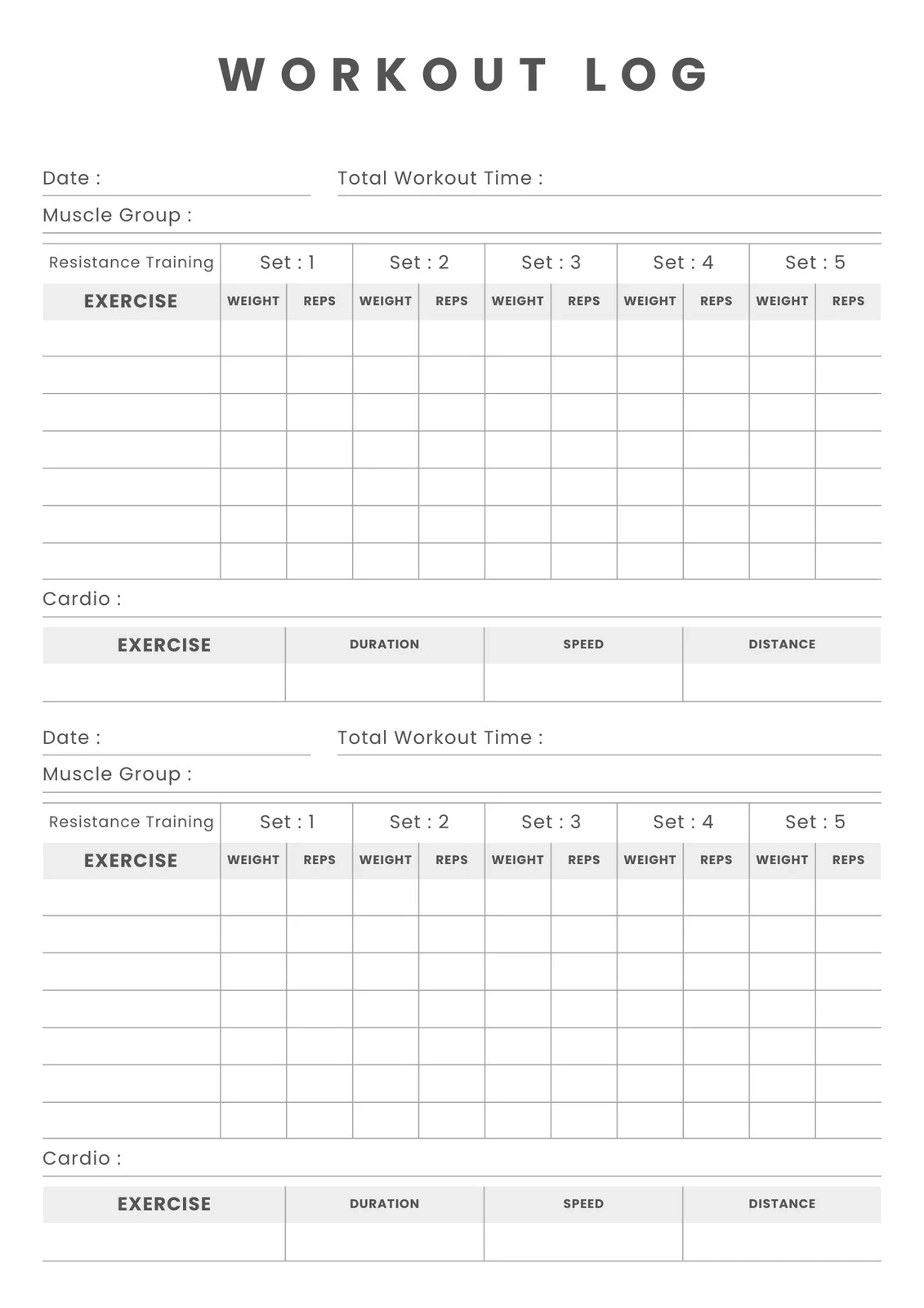 Free Custom Printable Workout Planner Templates Online Canva Free Custom Printable Workout Planner Templates Online Canva