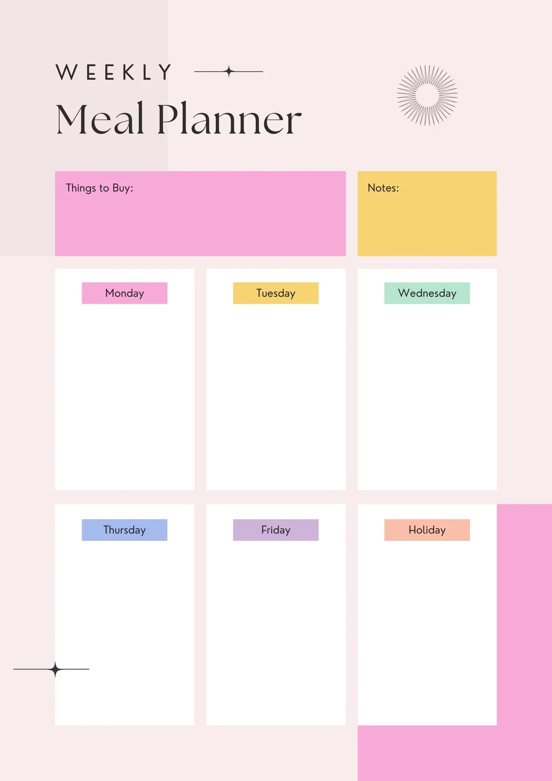 Free Fillable Printable Menu Planners Free Fillable Printable Menu Planners