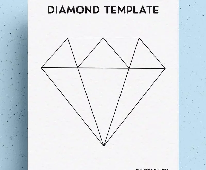 Free Diamond Template Outline Printable Sheets Crazy Laura