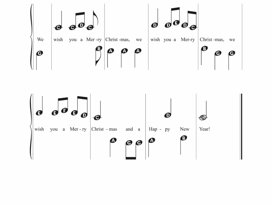 Free Easy Piano Sheet Music We Wish You A Merry Christmas Very Piano