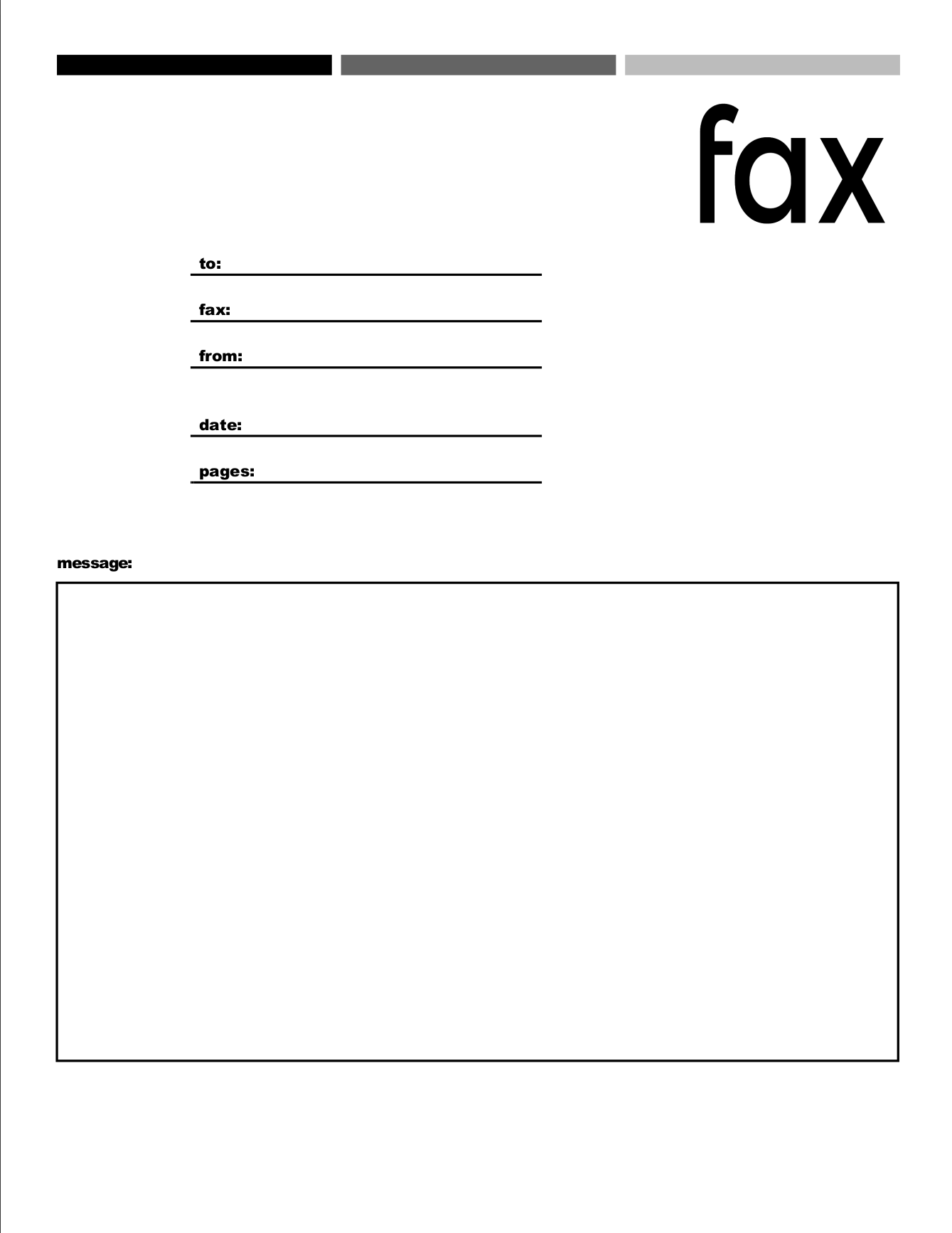 Fax Face Sheet Printable