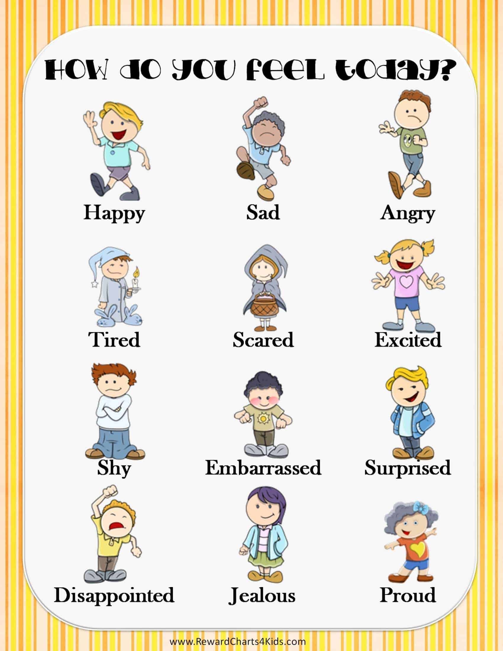Preschool Feelings Chart Printable