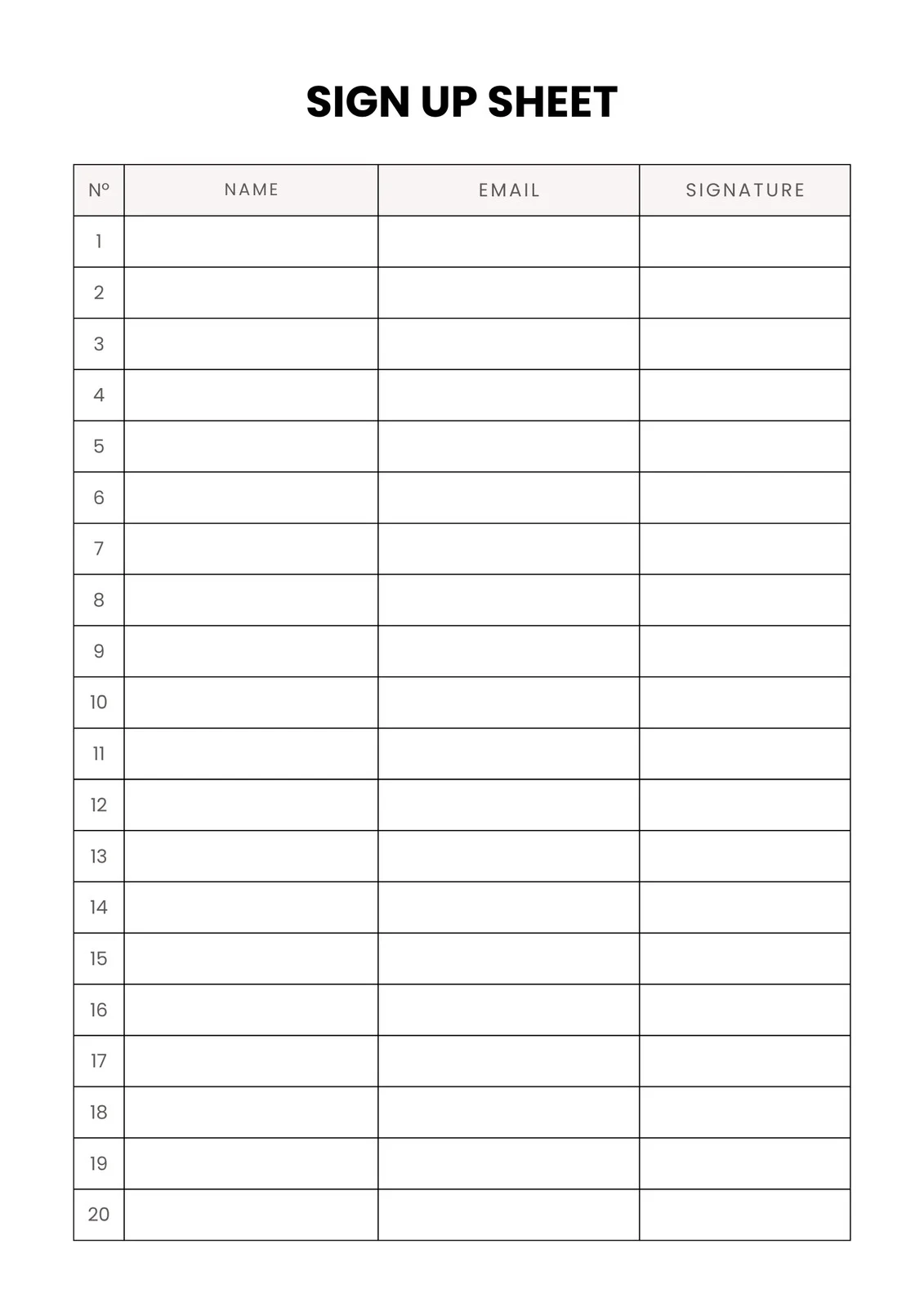 Sign Up Form Printable Sign Up Form Printable