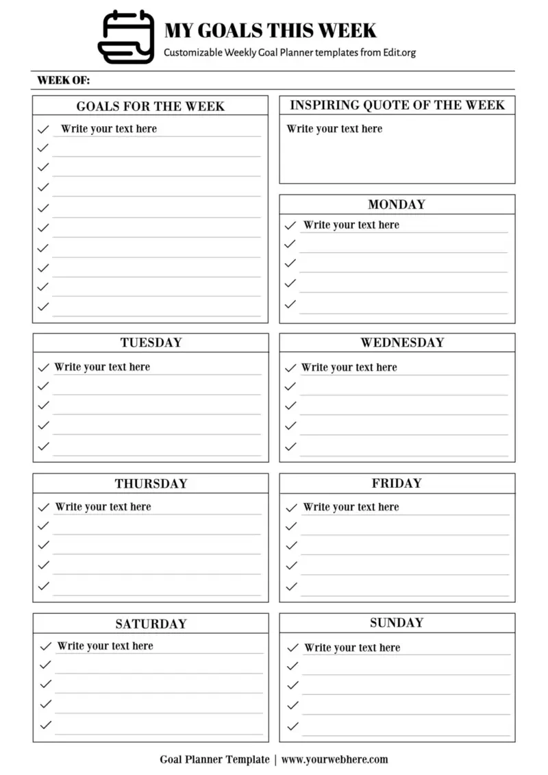 Free Goal Planner Templates