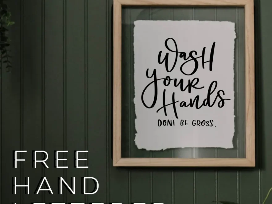 Free Hand Lettered Printable Bathroom Signs Lemon Thistle