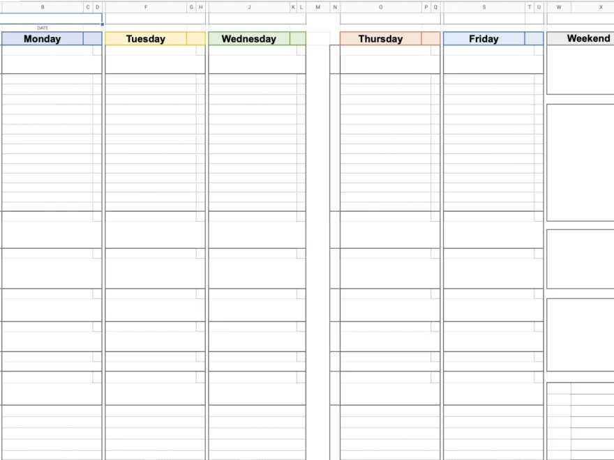 Free Homeschool Lesson Plan Template In Google Sheets Printable Lesson Planner Personalize It Teacher Tutor Mom