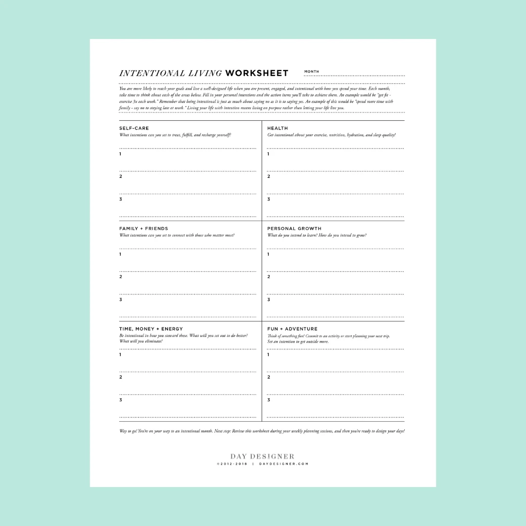 Living Well Planner Printables