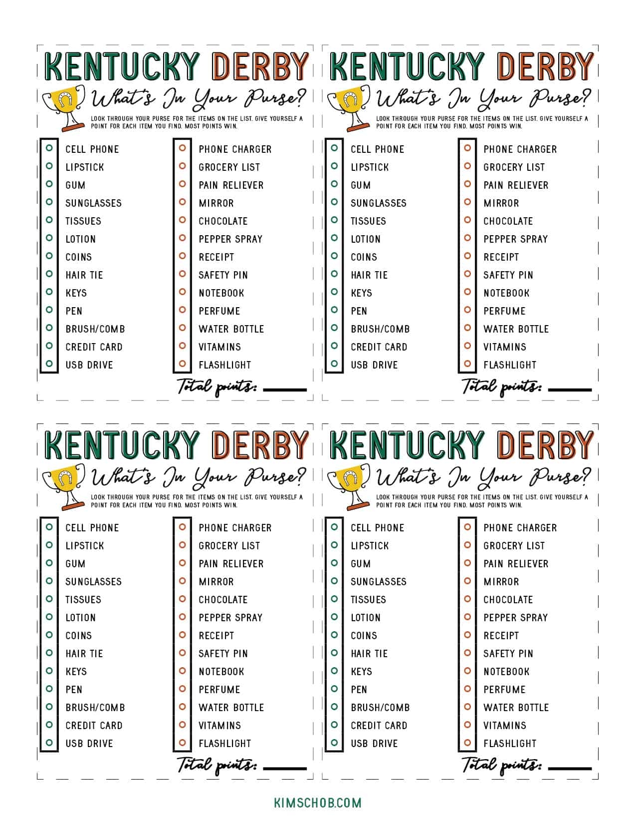 Kentucky Derby Printable Trivia
