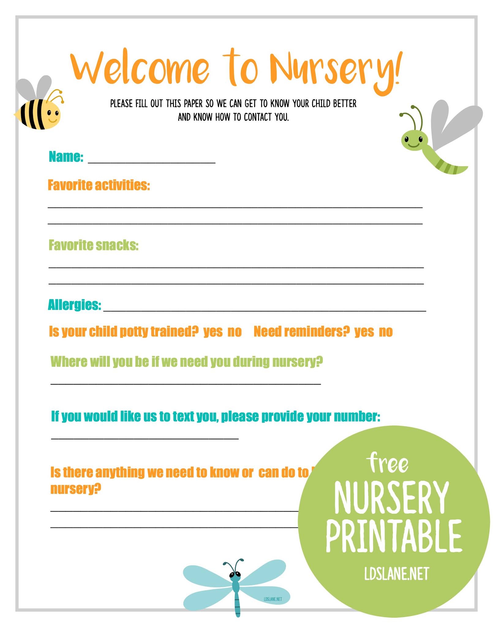 Free LDS Nursery Printable