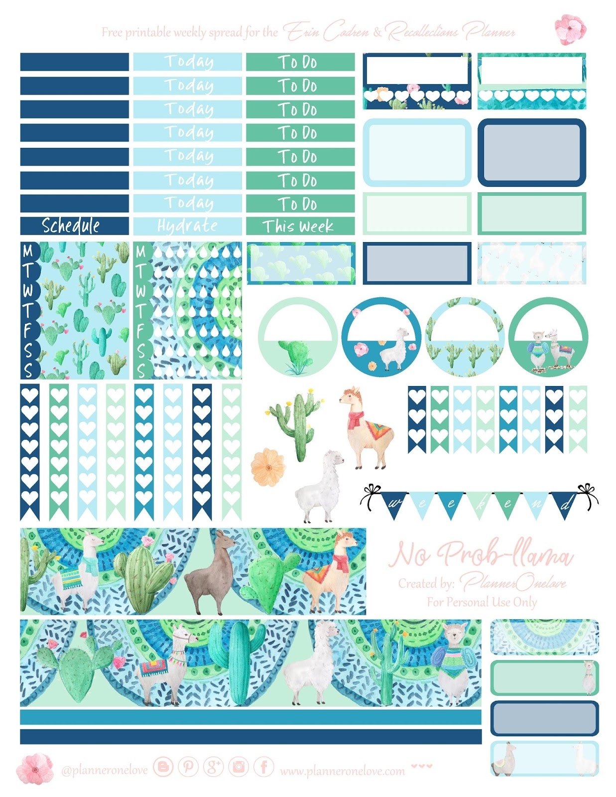 Free Llama Cactus Printable Planner Spread For EC Recollections Planner Bonus Deco Sheet Planner Onelove Free Llama Cactus Printable Planner Spread For EC Recollections Planner Bonus Deco Sheet Planner Onelove