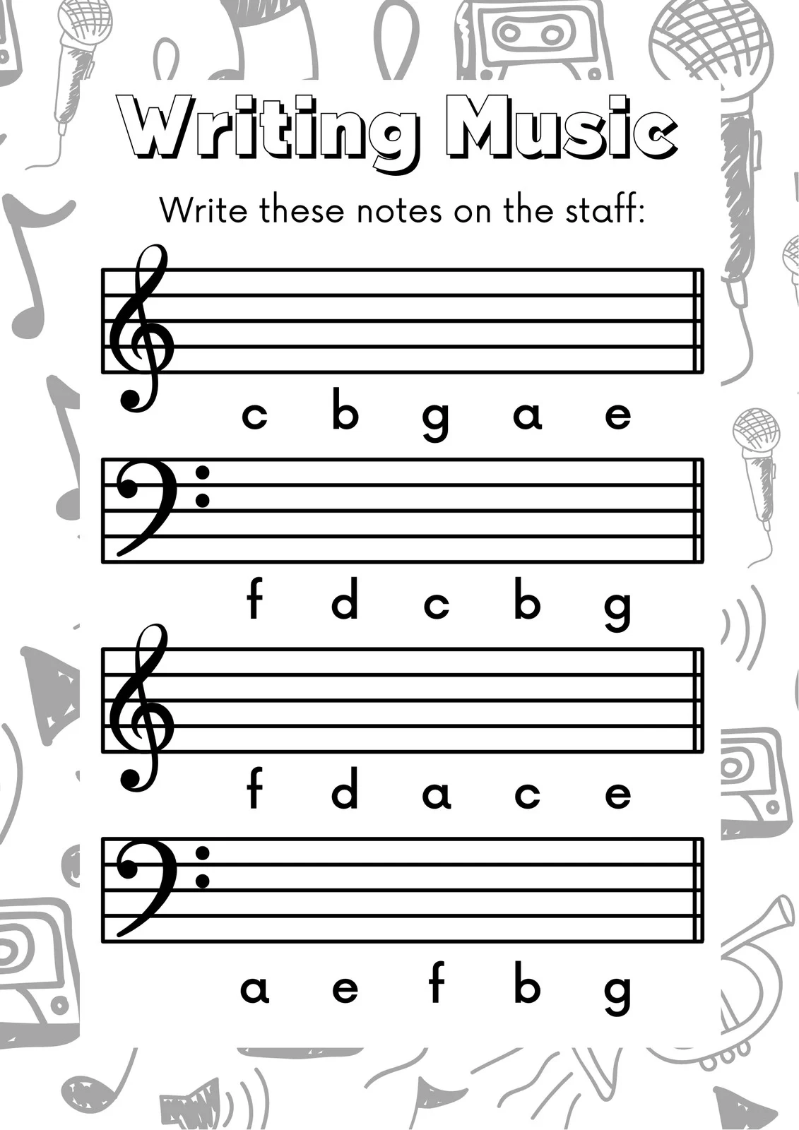 Write Printable Sheet Music Write Printable Sheet Music