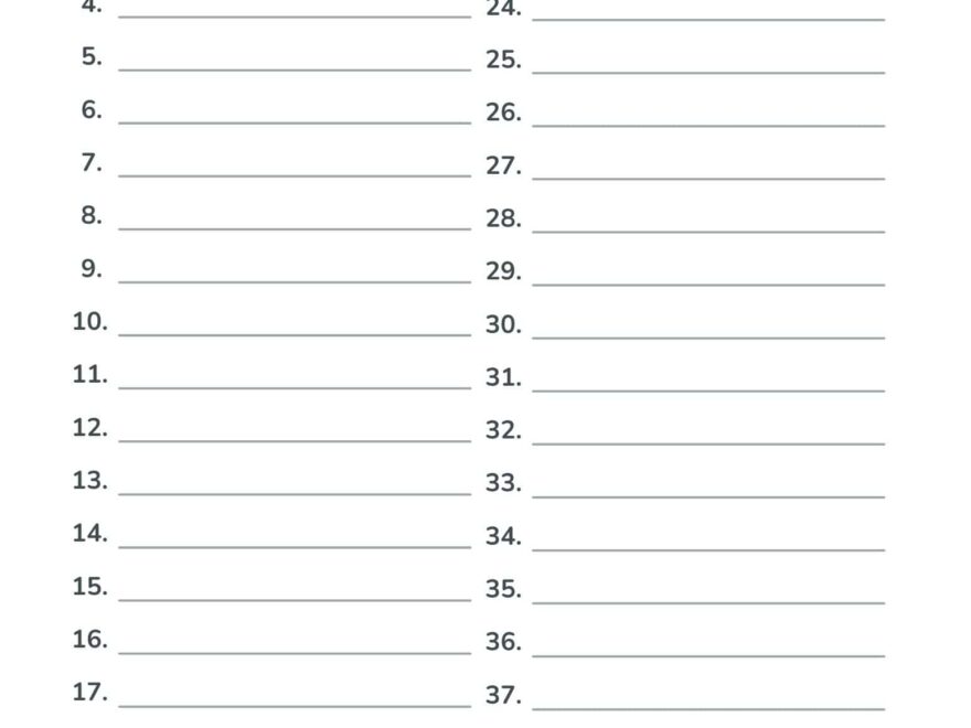 Free Numbered Lined Paper PDF 1 20 1 25 1 50 1 100