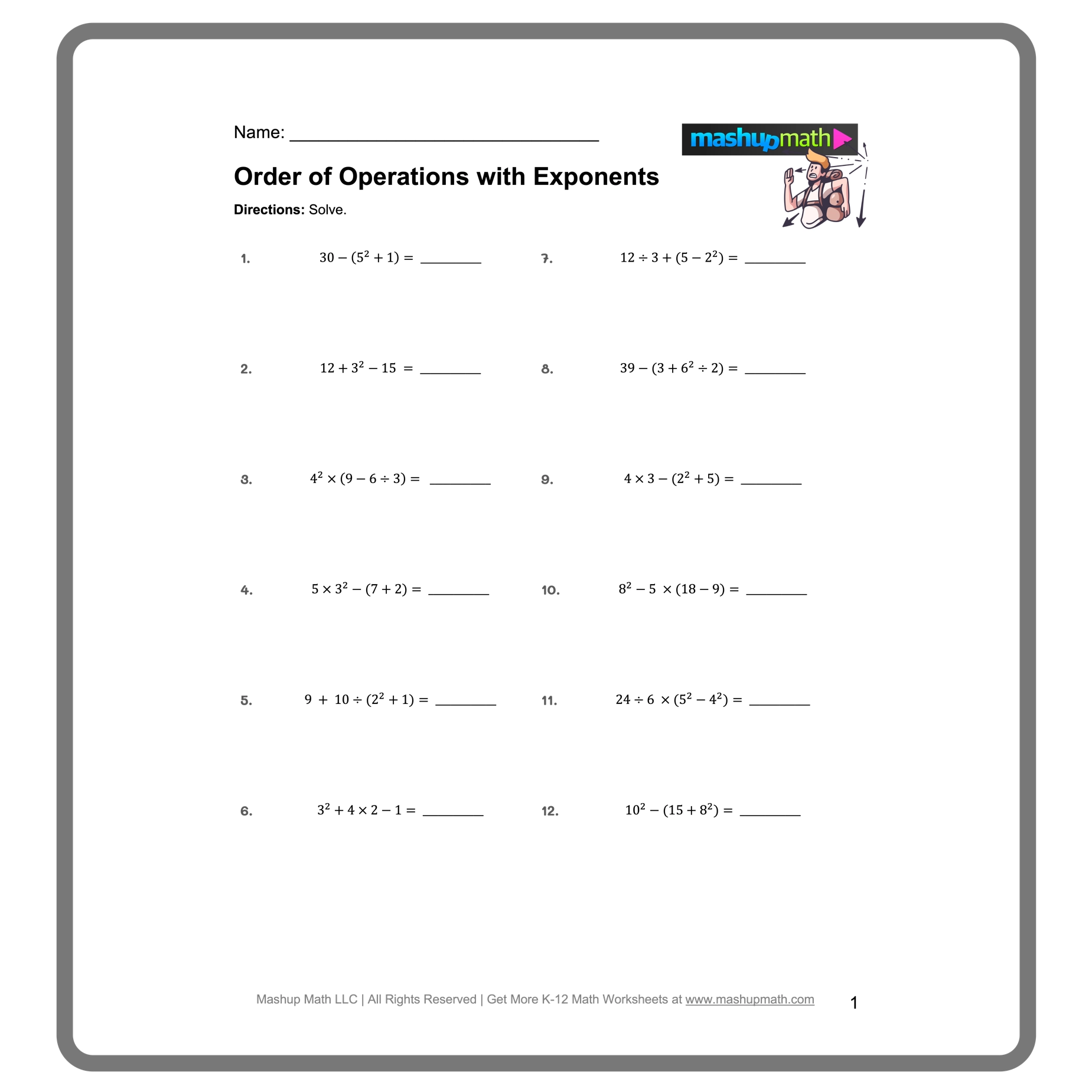 Free Order Of Operations Worksheet Library with Answers Mashup Math Free Order Of Operations Worksheet Library with Answers Mashup Math