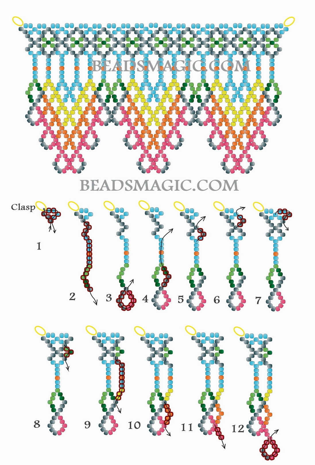 Free Pattern For Native American Necklace Amitola Beads Magic