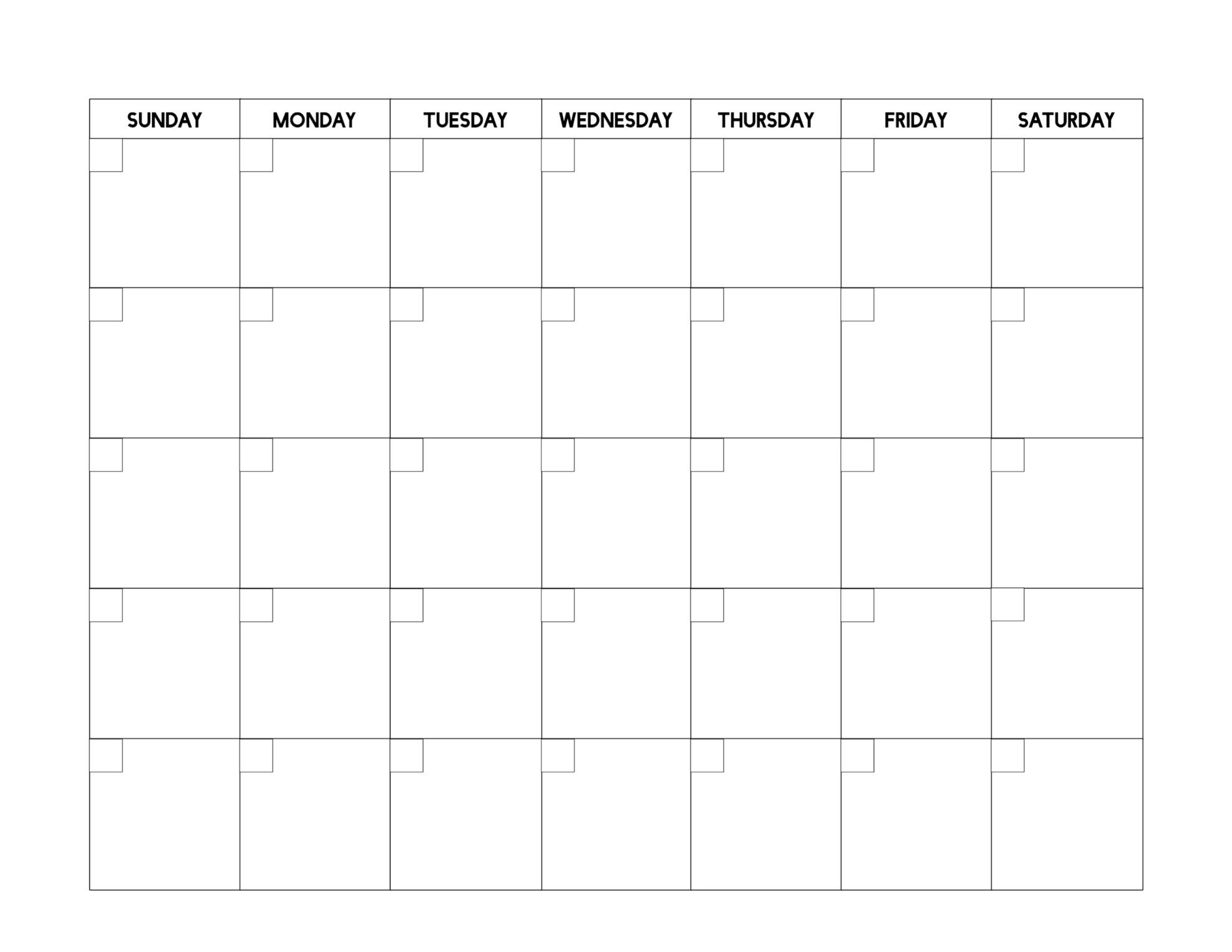 Blank Calendar Sheets Printable Blank Calendar Sheets Printable