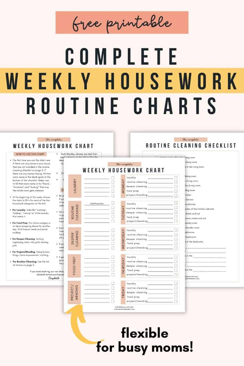 Free Printable Chore Chart For Adults And Cleaning Checklist  Free Printable Chore Chart For Adults And Cleaning Checklist